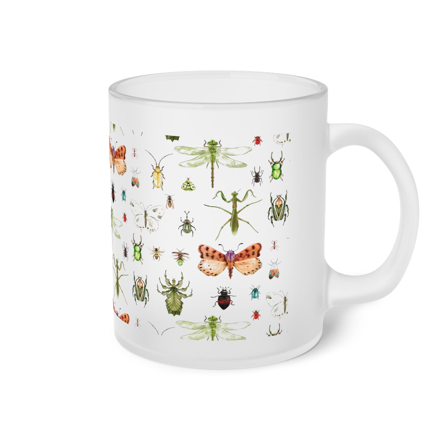 Insect Frosted Glass Mug | Frosted Glass Mugs for Your Unique Style | 11oz Capacity with Dishwasher-Safe Convenience