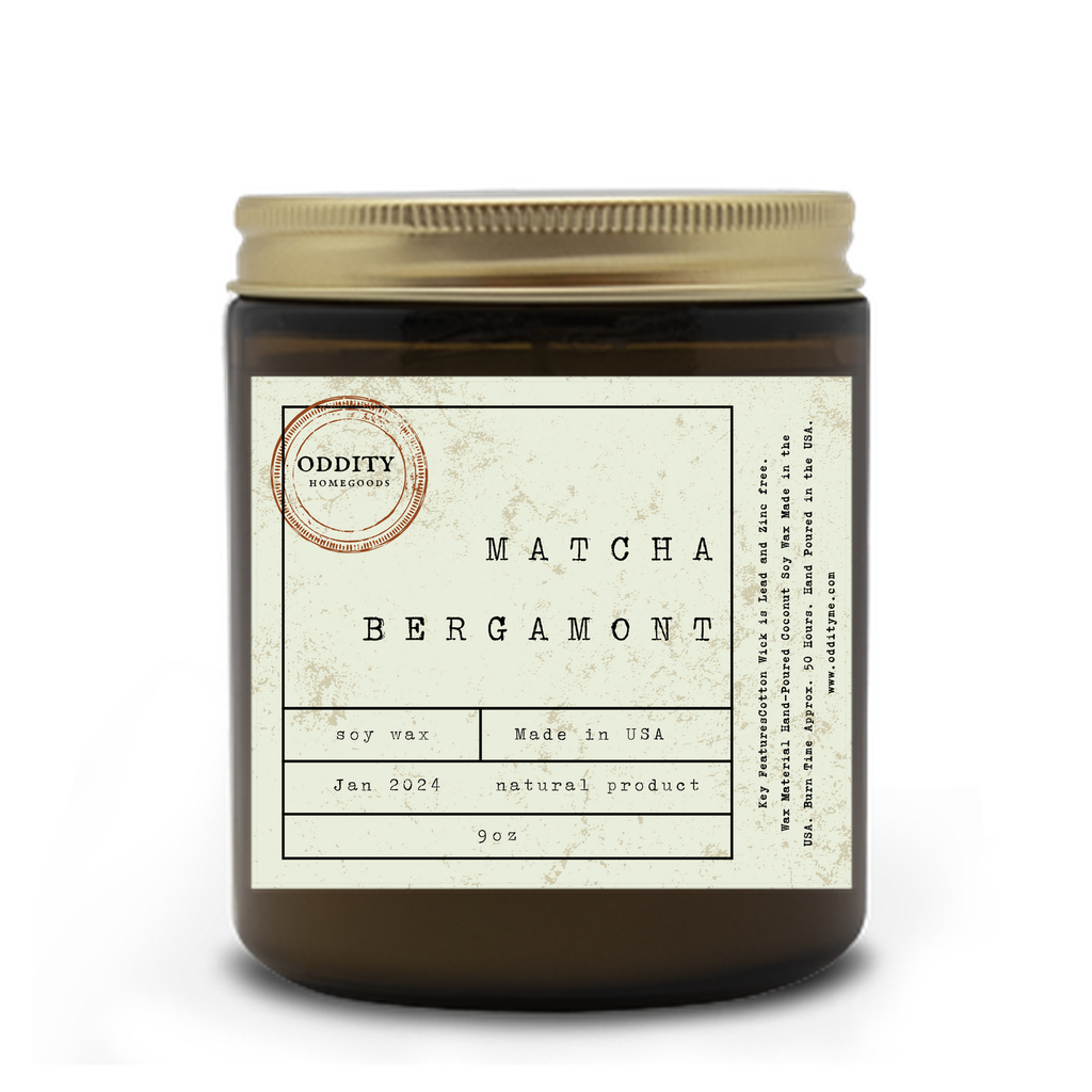 Matcha and Bergamot Aromatherapy Candle | 9 oz. Relaxation and Elegance Combined