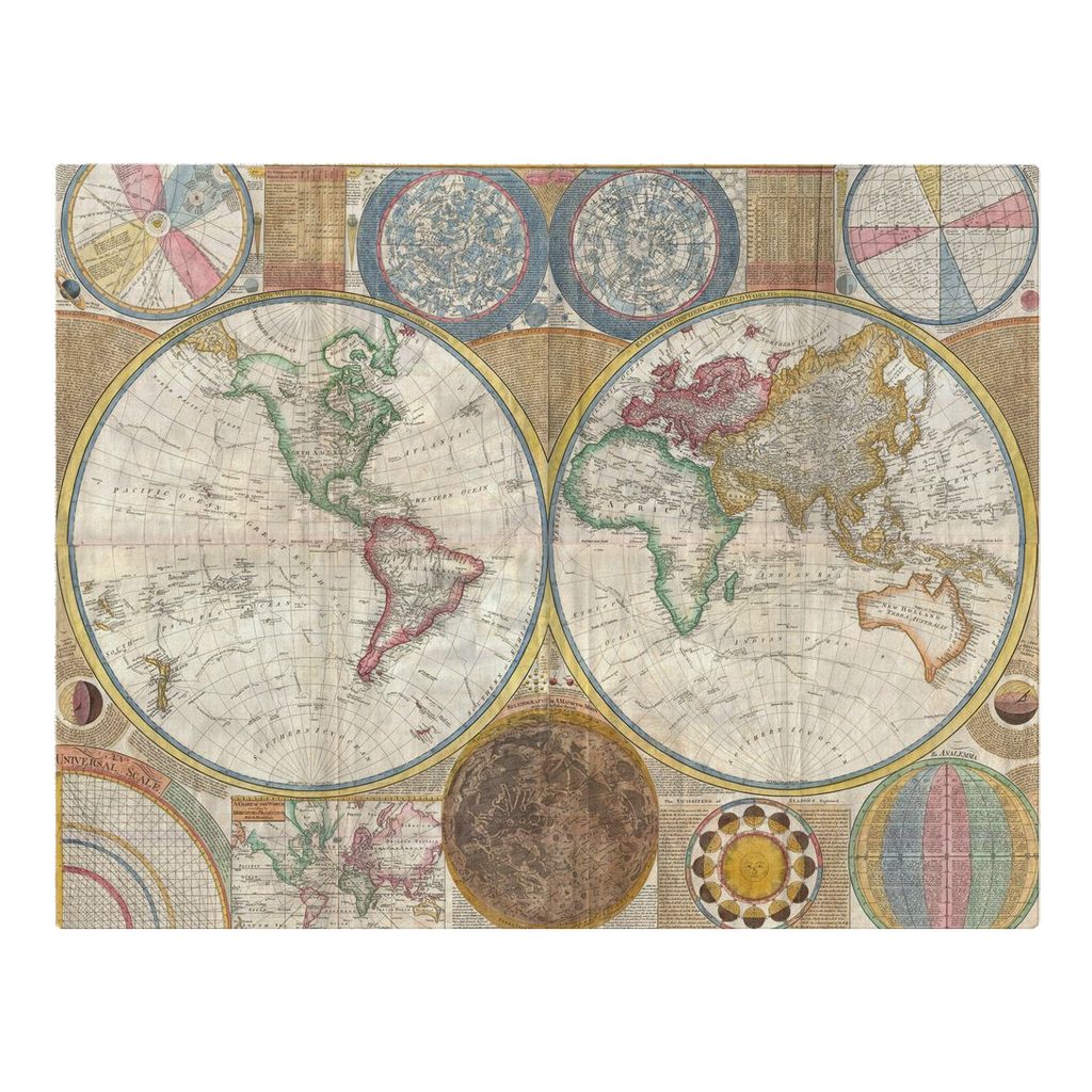 Antique Hemisphere Map Woven Placemat