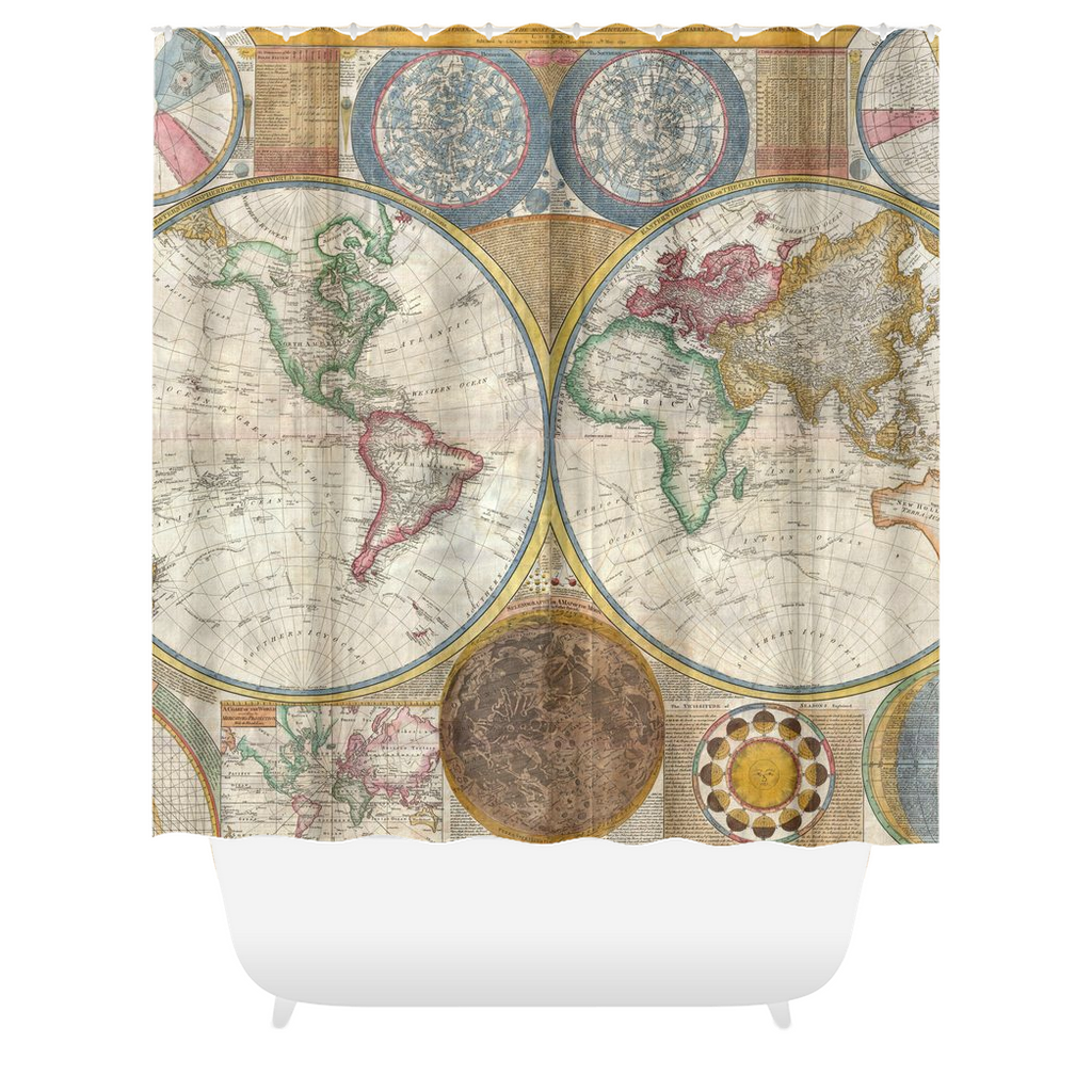 Antique Map Shower Curtains