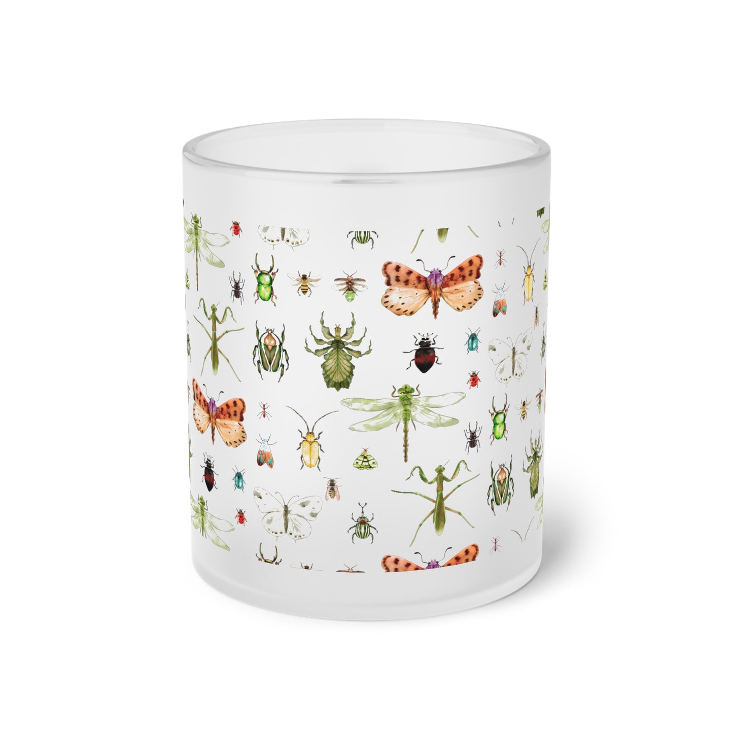 Insect Frosted Glass Mug | Frosted Glass Mugs for Your Unique Style | 11oz Capacity with Dishwasher-Safe Convenience