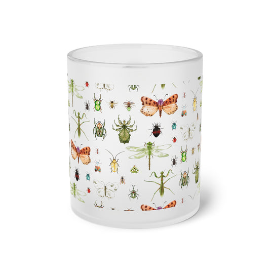 Insect Frosted Glass Mug | Frosted Glass Mugs for Your Unique Style | 11oz Capacity with Dishwasher-Safe Convenience