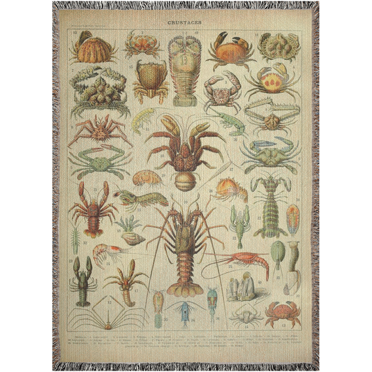 Staces Sea Life Woven Blanket - A Stunning Crustacean Infused Masterpiece