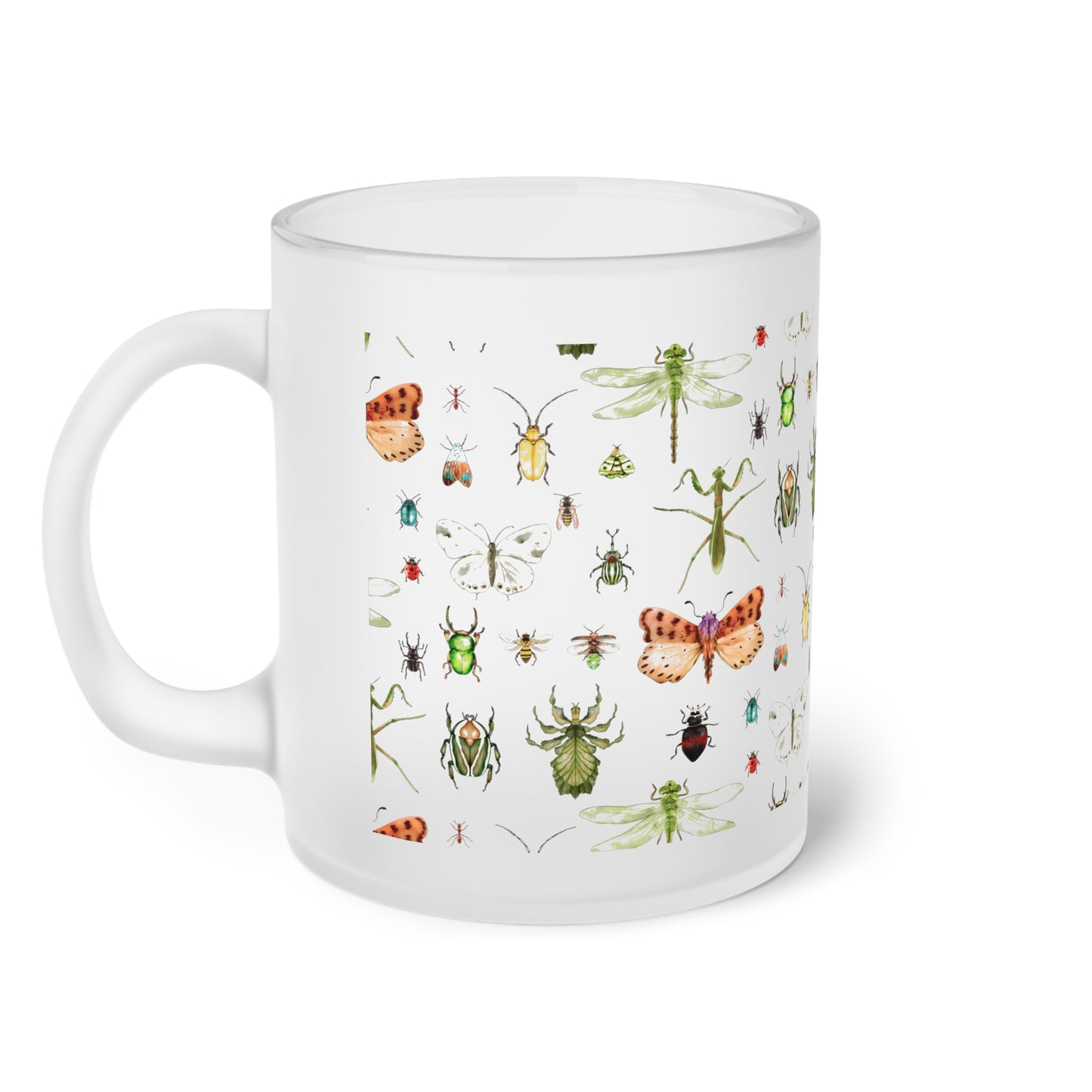 Insect Frosted Glass Mug | Frosted Glass Mugs for Your Unique Style | 11oz Capacity with Dishwasher-Safe Convenience
