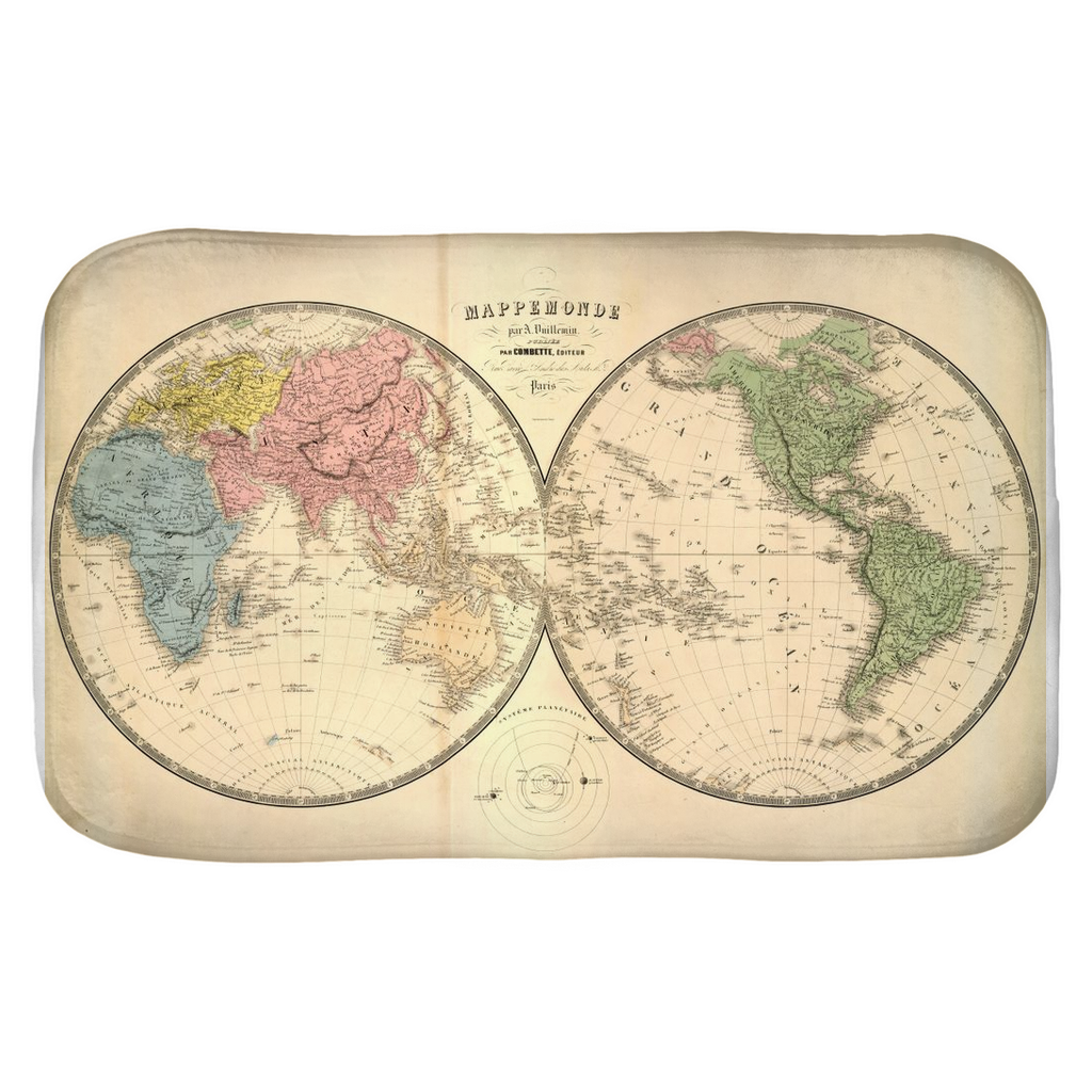 Antique Map Bath Mats