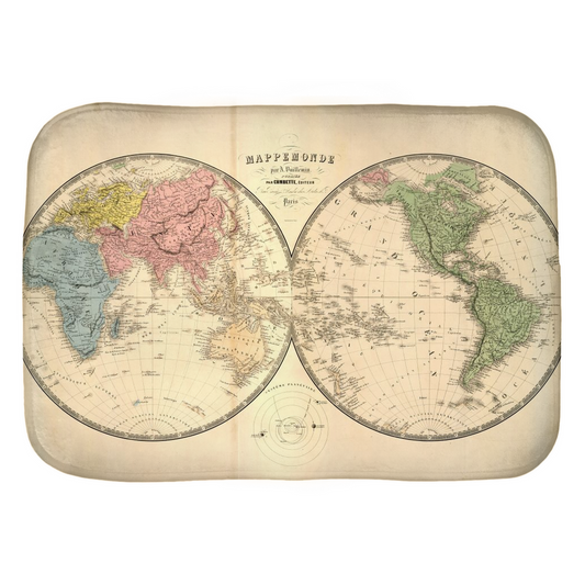 Antique Map Bath Mats