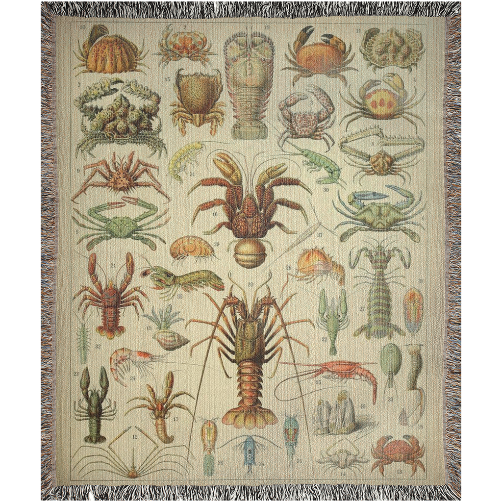 Staces Sea Life Woven Blanket - A Stunning Crustacean Infused Masterpiece