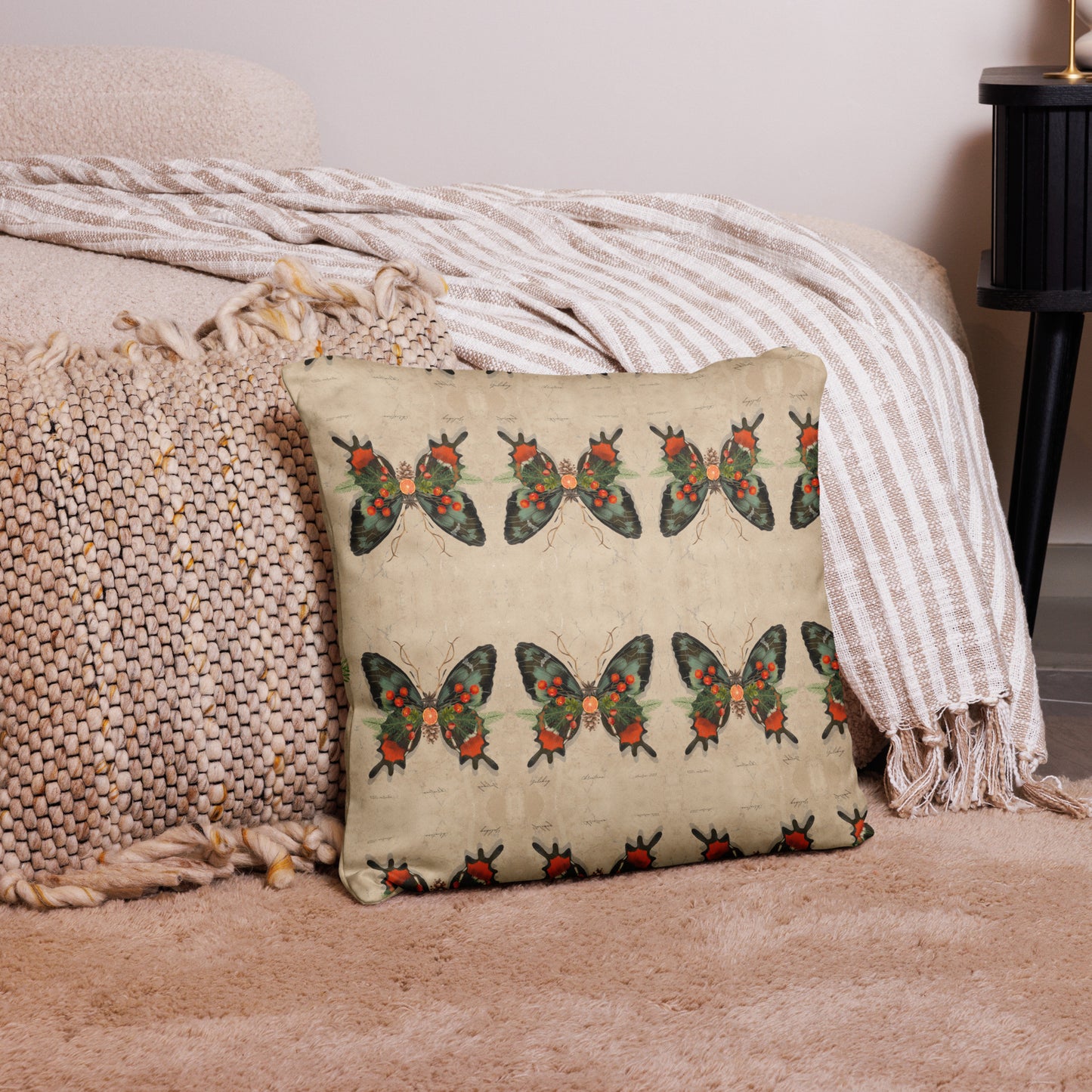 Botanical Butterfly Printed Throw Pillow | Botanical Butterfly Printed Throw Pillow | Revitalize Your Space with this Stylish Accent