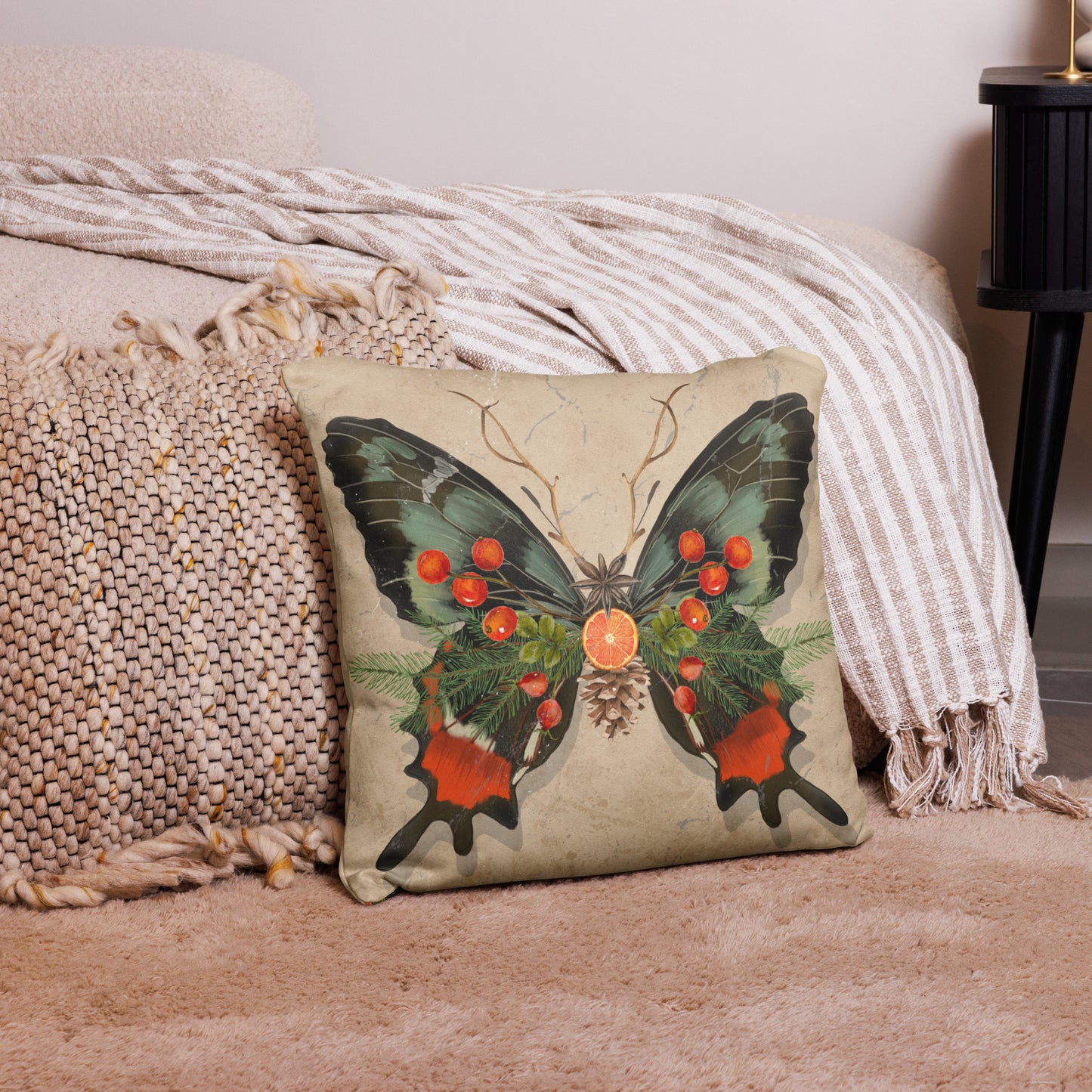 Botanical Butterfly Printed Throw Pillow | Botanical Butterfly Printed Throw Pillow | Revitalize Your Space with this Stylish Accent
