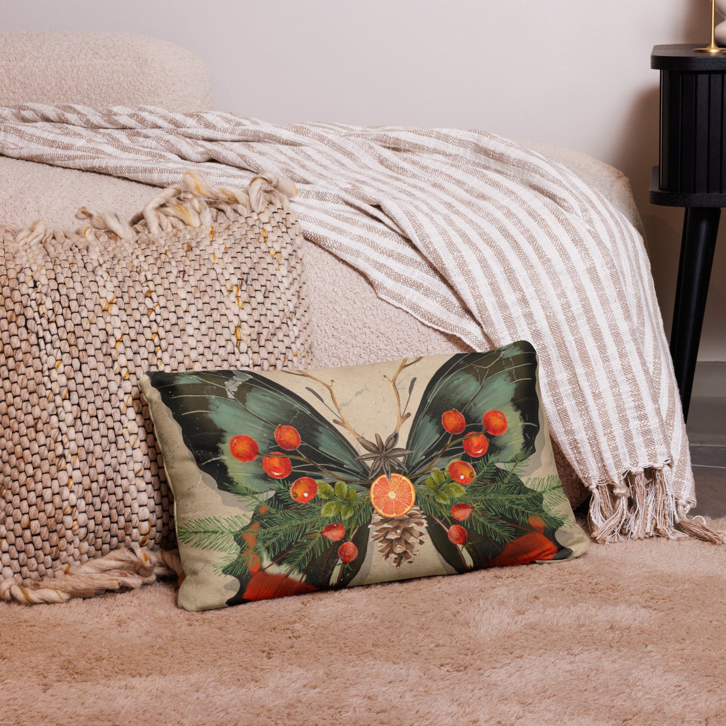 Botanical Butterfly Printed Throw Pillow | Botanical Butterfly Printed Throw Pillow | Revitalize Your Space with this Stylish Accent