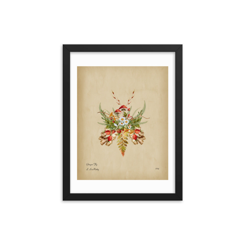 Ginger Fly Print by Lauren LeMatty | Stunning Framed Botanical Insect Poster