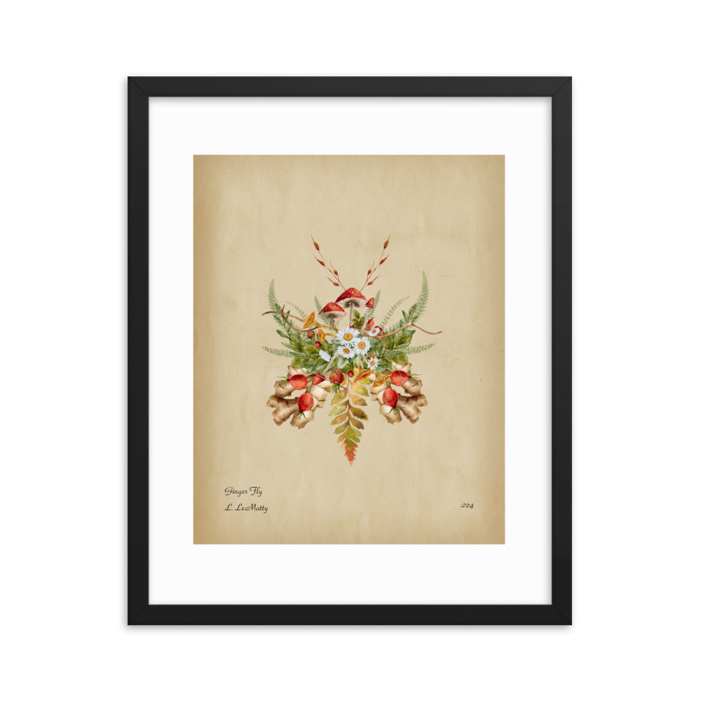 Ginger Fly Print by Lauren LeMatty | Stunning Framed Botanical Insect Poster