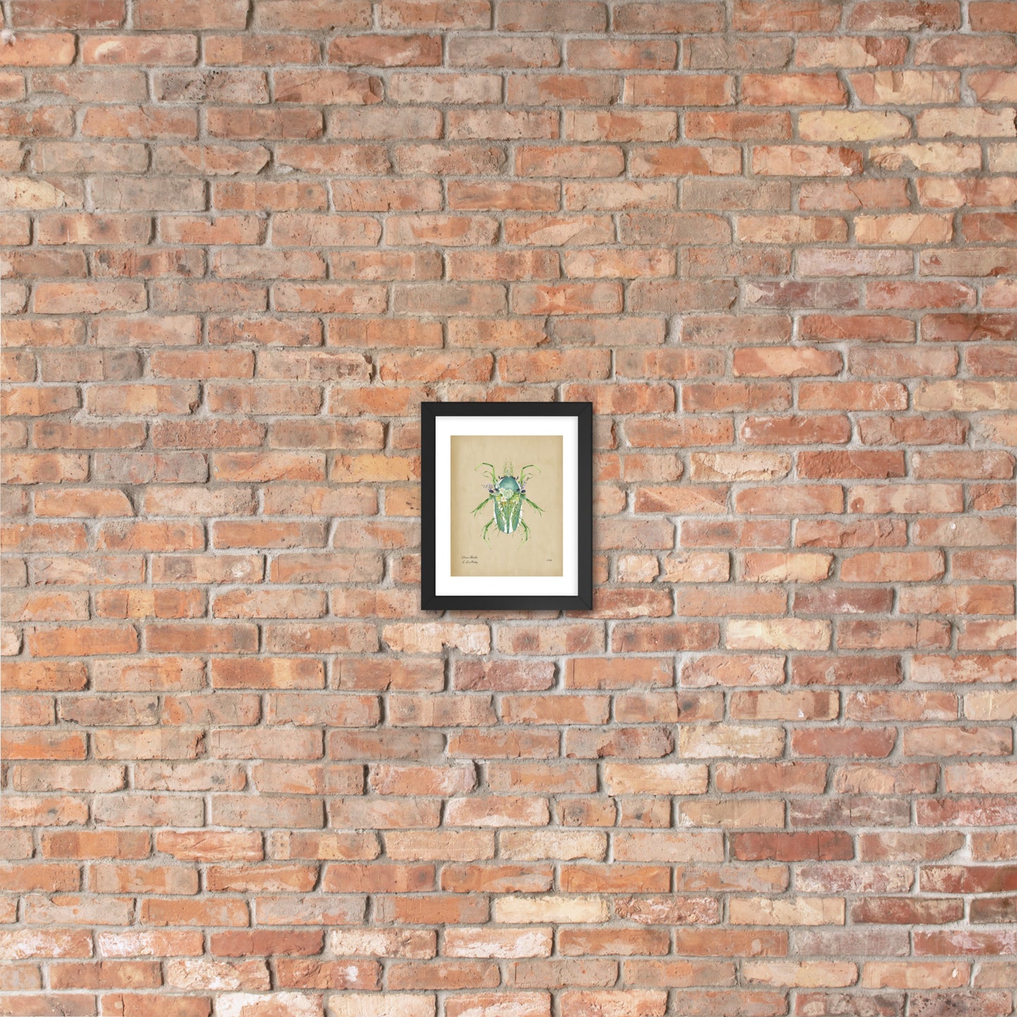 Grass Beetle Print by Lauren LeMatty | Stunning Botanical Illustration Framed Poster