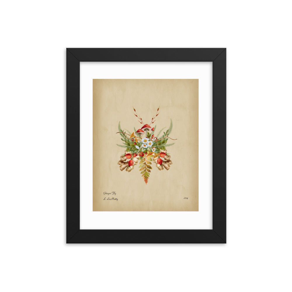 Ginger Fly Print by Lauren LeMatty | Stunning Framed Botanical Insect Poster