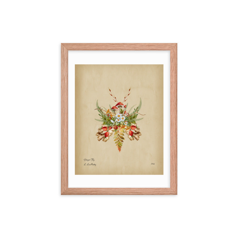 Ginger Fly Print by Lauren LeMatty | Stunning Framed Botanical Insect Poster