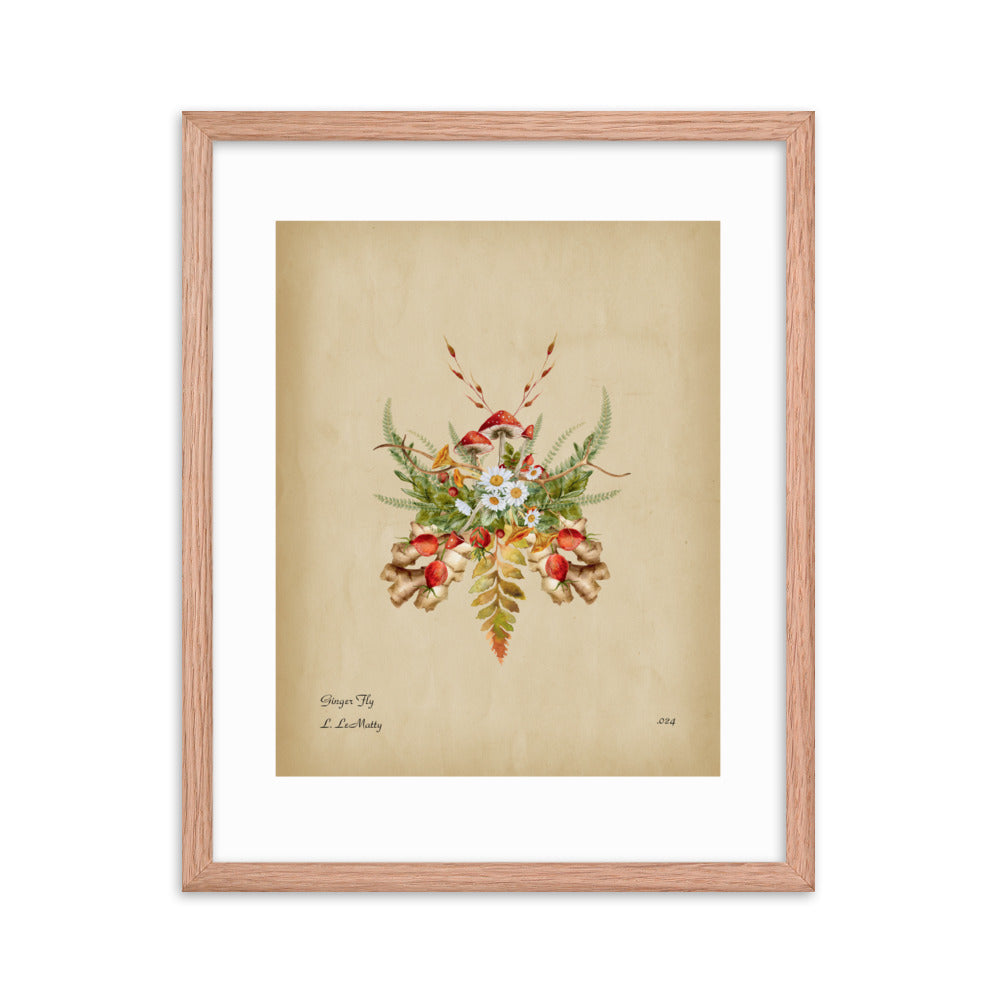 Ginger Fly Print by Lauren LeMatty | Stunning Framed Botanical Insect Poster