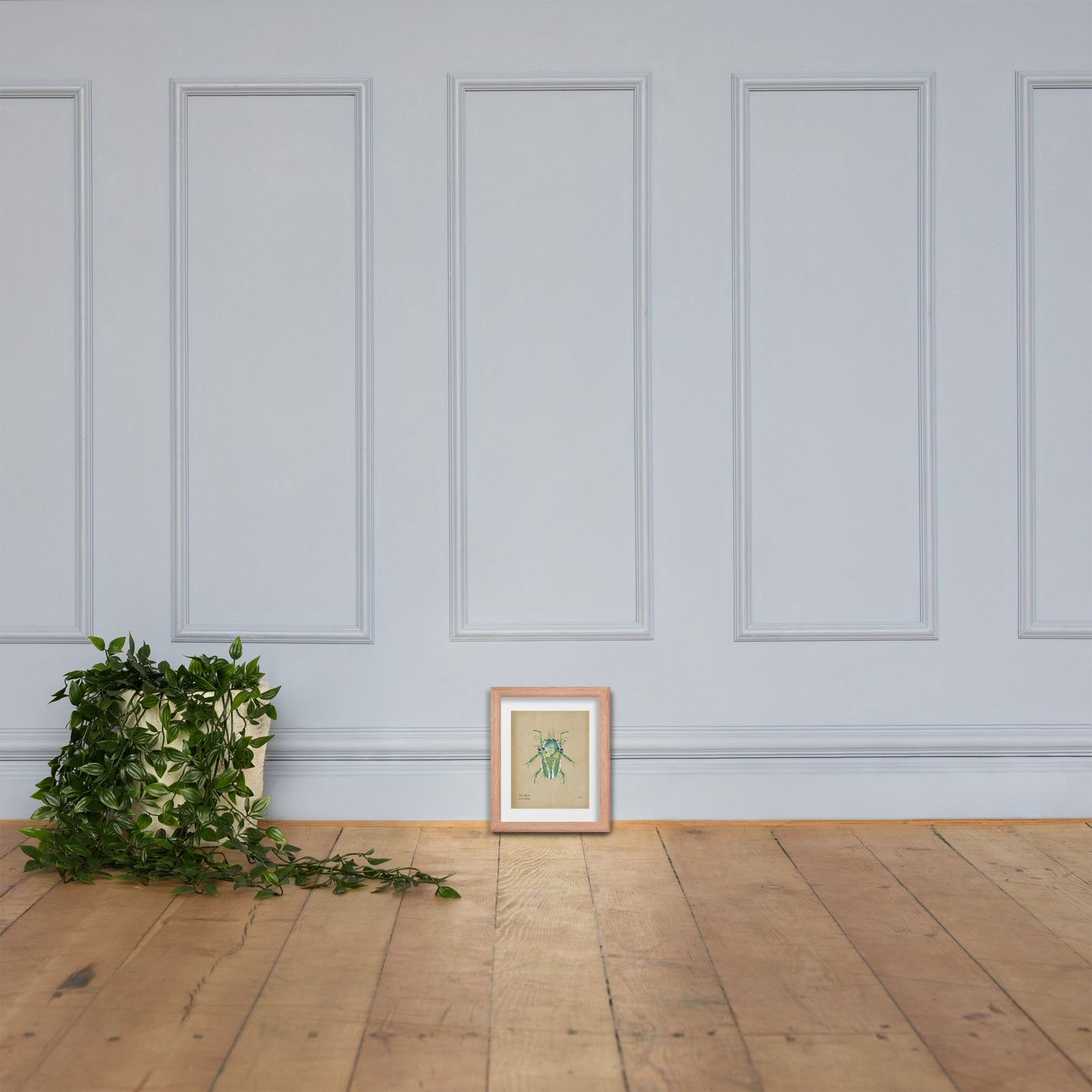 Grass Beetle Print by Lauren LeMatty | Stunning Botanical Illustration Framed Poster