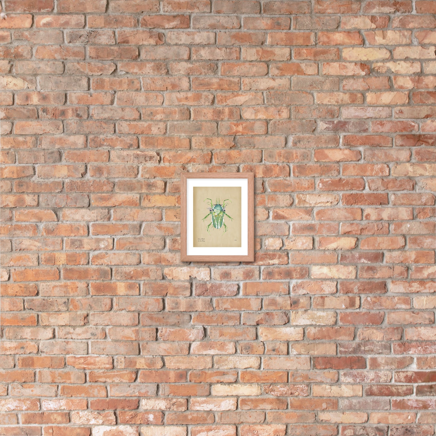 Grass Beetle Print by Lauren LeMatty | Stunning Botanical Illustration Framed Poster