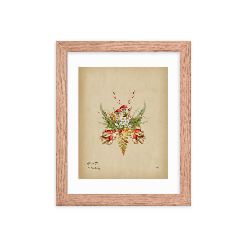 Ginger Fly Print by Lauren LeMatty | Stunning Framed Botanical Insect Poster