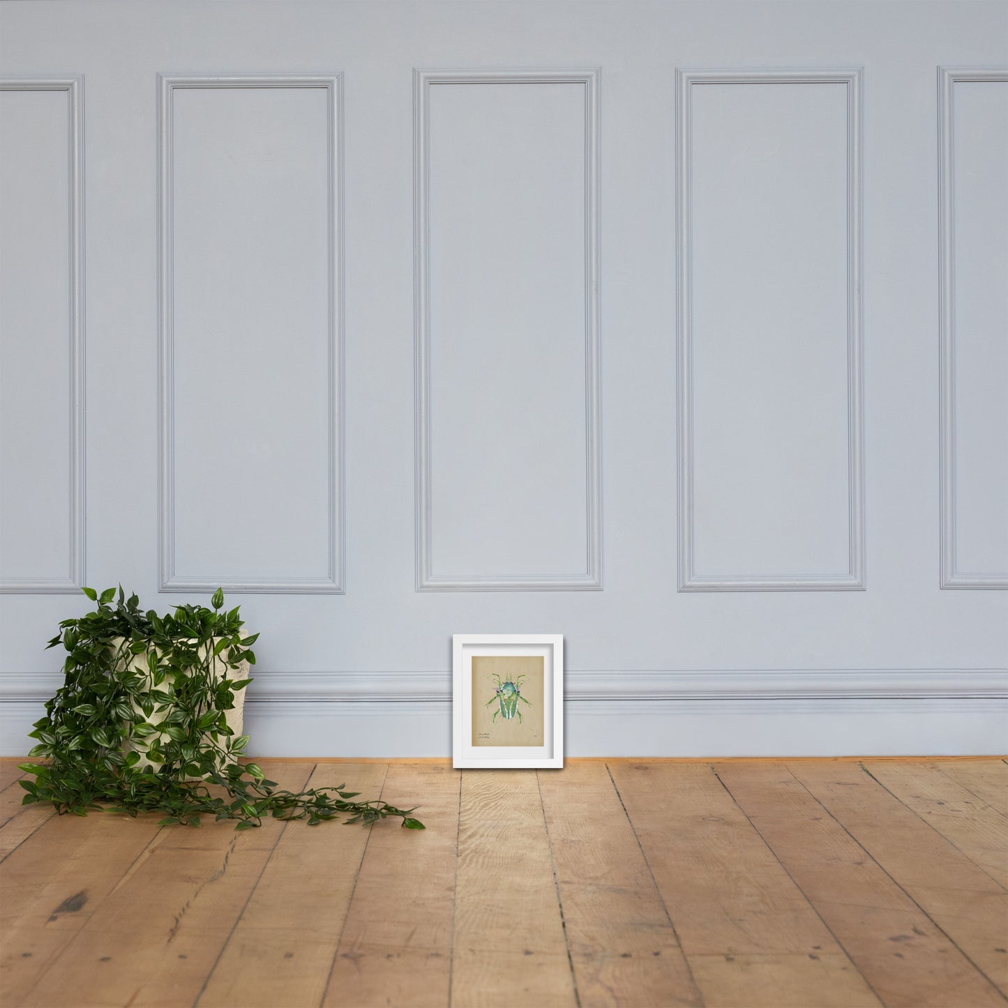 Grass Beetle Print by Lauren LeMatty | Stunning Botanical Illustration Framed Poster