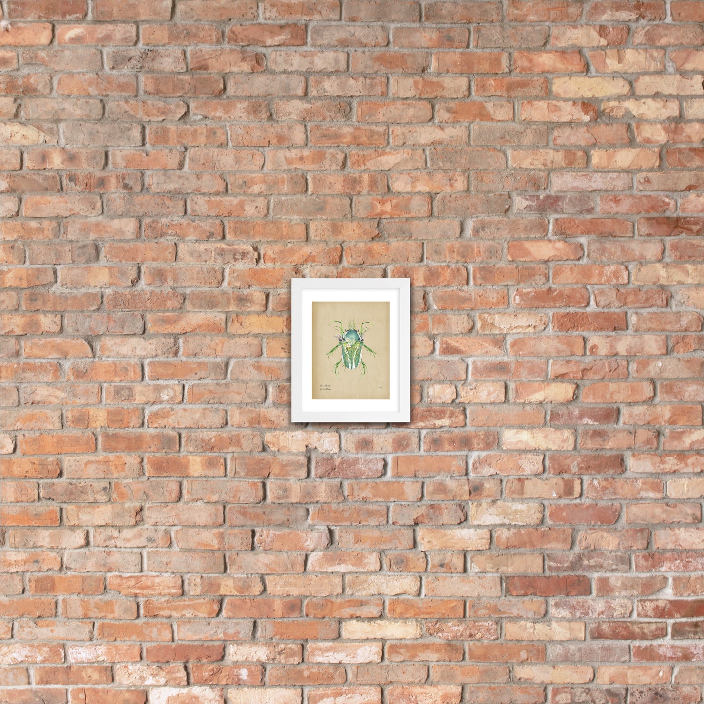 Grass Beetle Print by Lauren LeMatty | Stunning Botanical Illustration Framed Poster