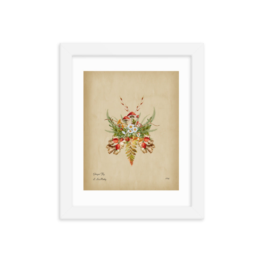 Ginger Fly Print by Lauren LeMatty | Stunning Framed Botanical Insect Poster