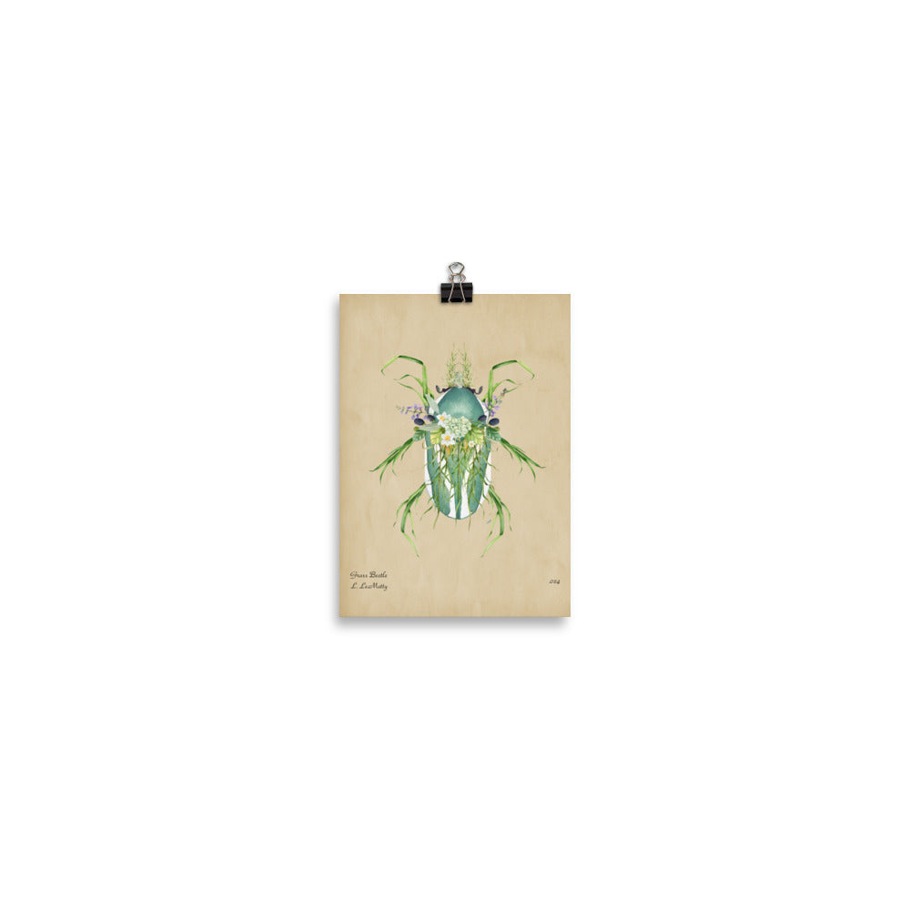 Grass Beetle Print | Museum-Quality Posters on Thick Matte Paper | Brighten Your Space with Maine Artist Print