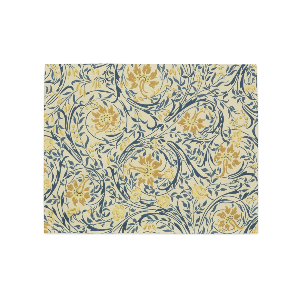 Teal and Lemon Floral Woven Placemat | Elevate Your Table Setting with Sophisticated Patterns