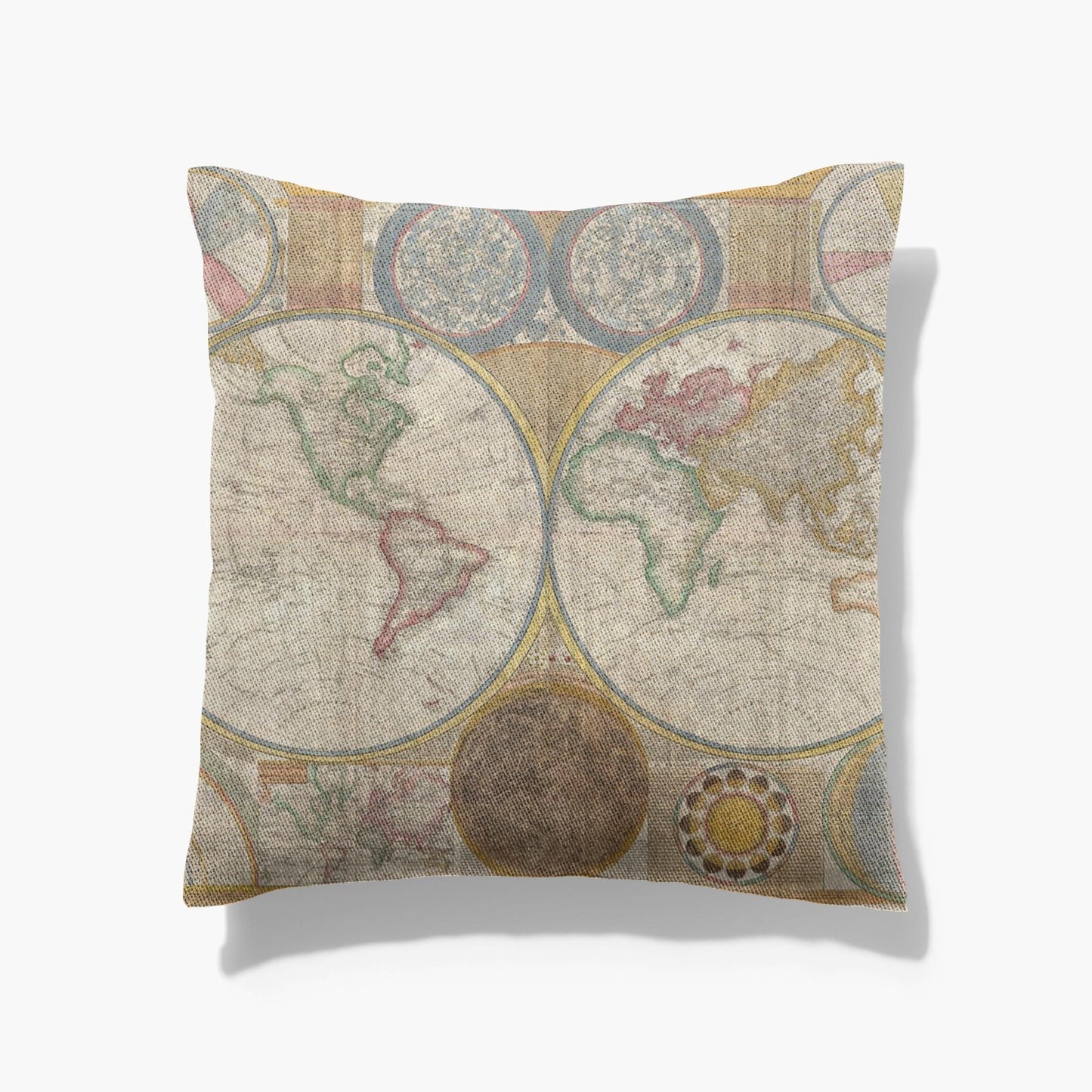 Hemisphere Map Woven Pillows